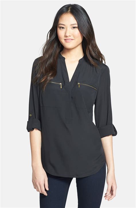 solid color michael kors tops womens|Michael Kors women's blouses.